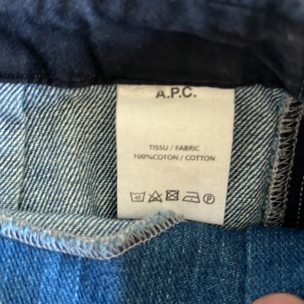 A.P.C. Blue Denim Button-Front Mini Skirt